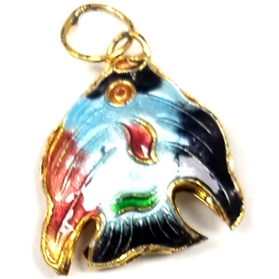 ENAMEL FISH 21X23MM BLACK